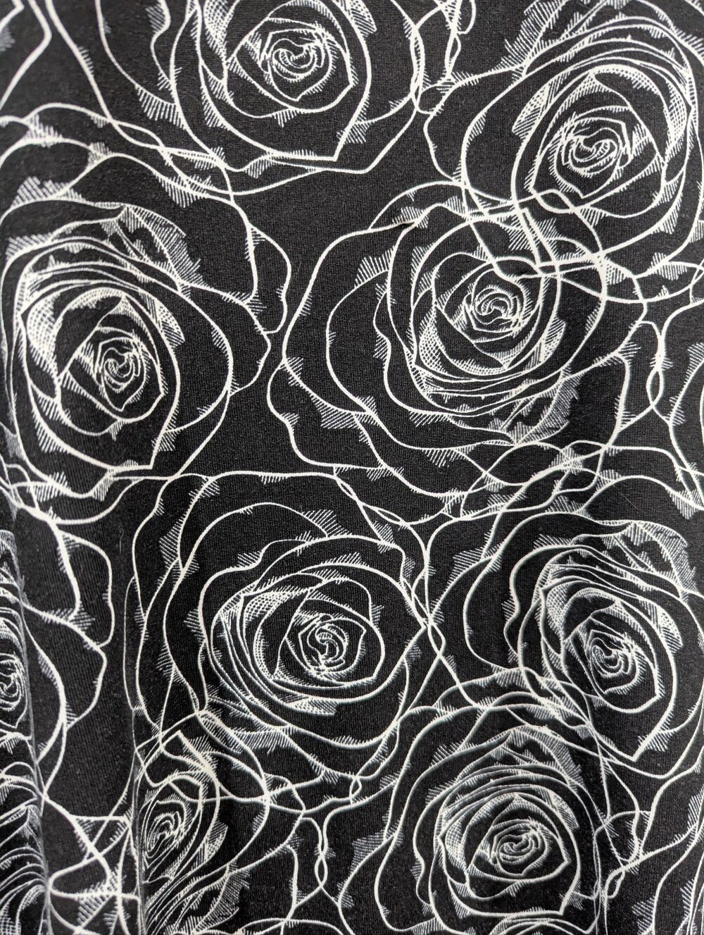 LuLaRoe Black and White Dress with Rosette Outline Print - Picture 3 of 4